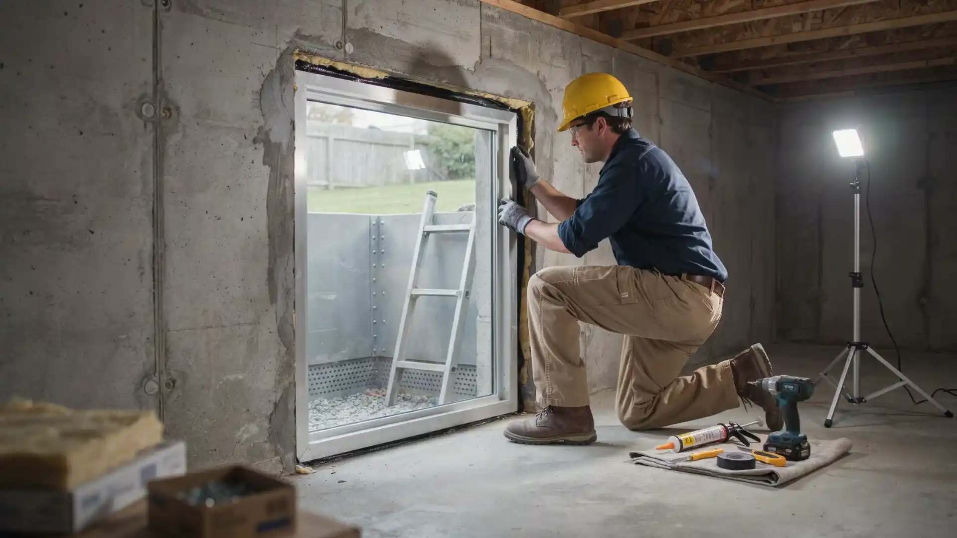 omega remodeling basement egress window installation
