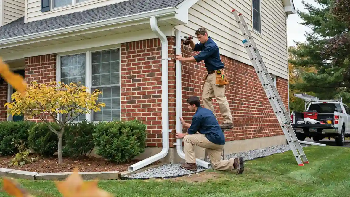 omega remodeling downspout installation repair